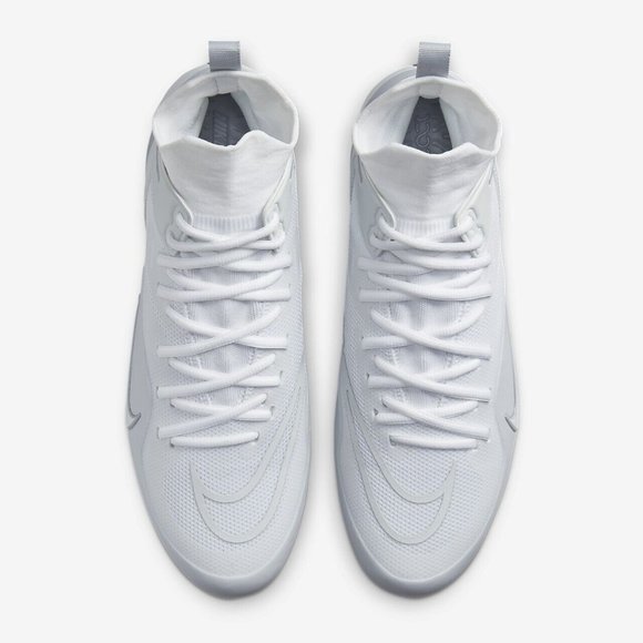 New Nike Alpha Huarache 8 Elite Lacrosse Cleats White/Grey CW4440-110 - Picture 4 of 9